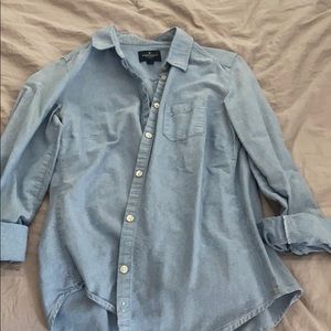 Blue American eagle button up